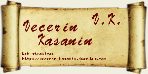 Večerin Kašanin vizit kartica